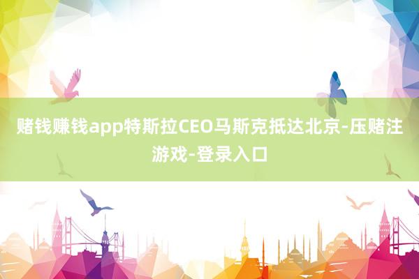 赌钱赚钱app特斯拉CEO马斯克抵达北京-压赌注游戏-登录入口